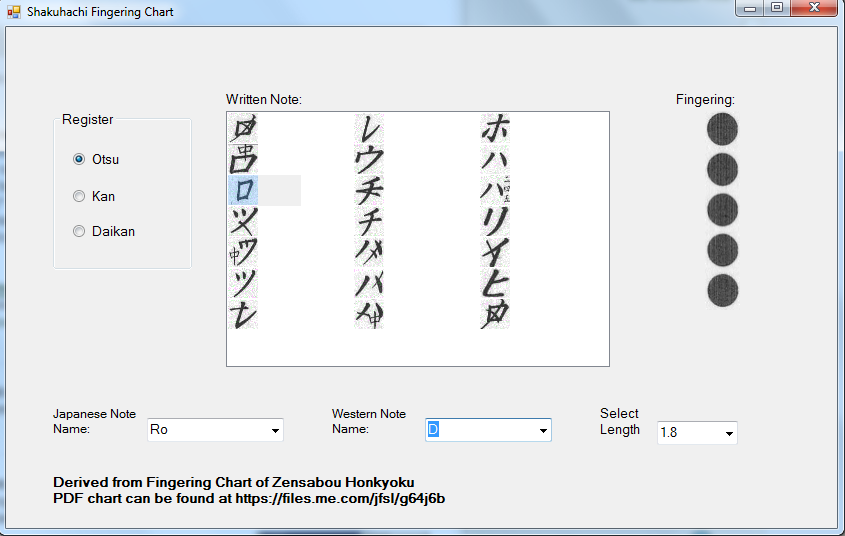 Image of Shakuhachi Fingering Chart App